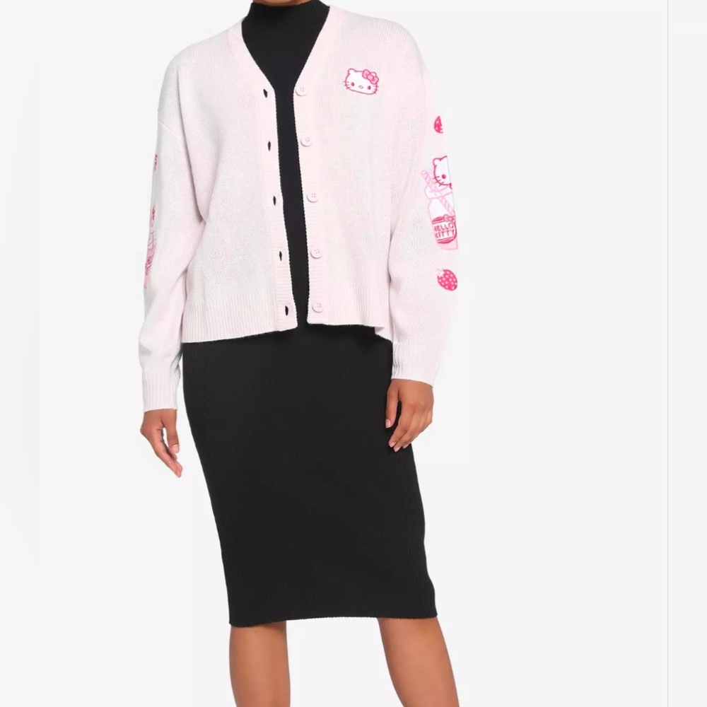 Hello Kitty strawberry milk cardigan Women's Size Medium